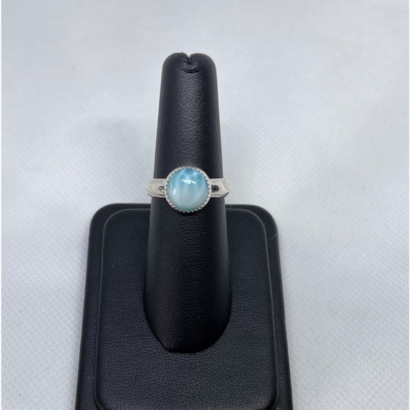 4Ct Larimar Ring Handmade - Picture 5 of 5